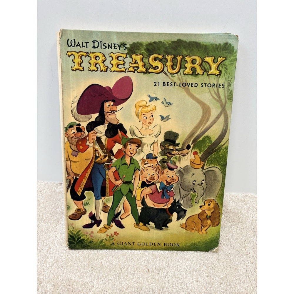 Walt Disney's Treasury 21 Best-Loved Stories Golden Press 1953 Giant Golden Book